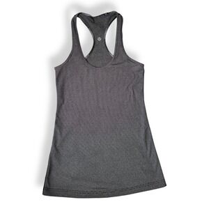 Excellent Lululemon Racerback Tank Top – 6 – Black – Striped Pattern